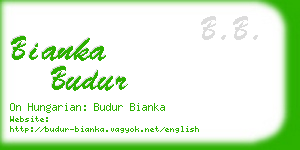 bianka budur business card